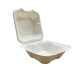 6" Hamburger Hinged Sugarcane Container