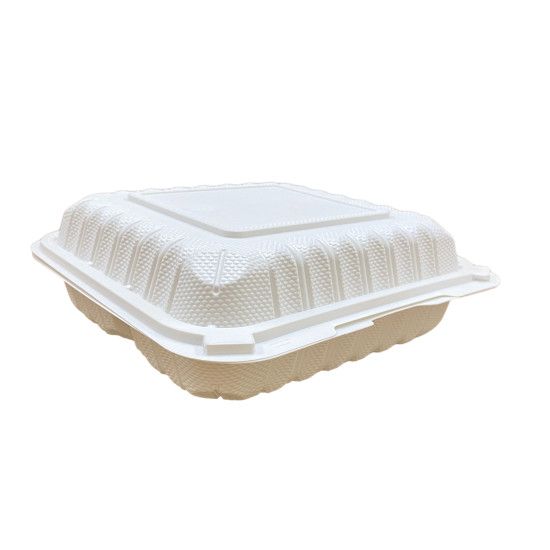 3 Compartment Hinged Plastic Container