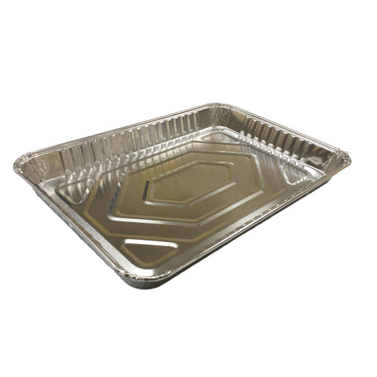 Half Size, Full Size Shallow Rectangular Foil Party Tray & Lid