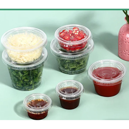 0.5oz, 0.75oz, 1oz, 1.5oz, 2oz, 3.25oz, 4oz, 5.5oz Portion Cup