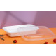 TR28W- 28oz Plastic Rectangular Container & Lid-White
